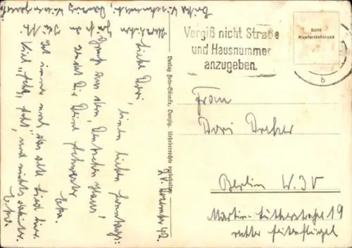 Ak Gdańsk Danzig, Jopengasse mit Marienkirche, Wohnhäuser, Autos