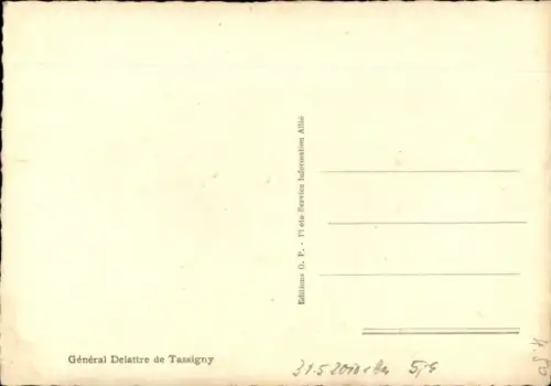 Ak Général Jean de Lattre de Tassigny, Salut, Soldats