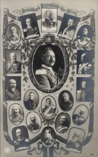 Ak Kaiser Wilhelm II., Günther von Schwarzburg Rudolstadt, König von Württemberg
