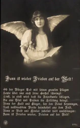 Ak Engel, Dann ist wieder Frieden auf der Welt
