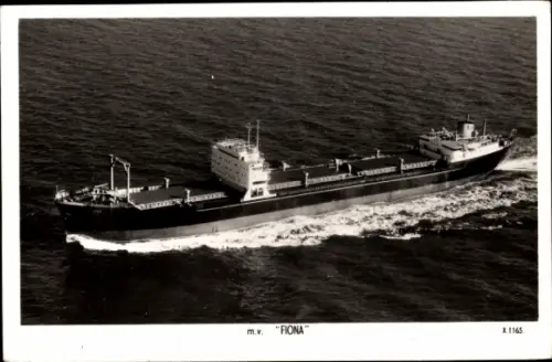 Ak Frachtschiff, MV Fiona, Luftbild