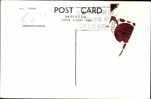 Ak Frachtschiff, MV Fiona, Luftbild