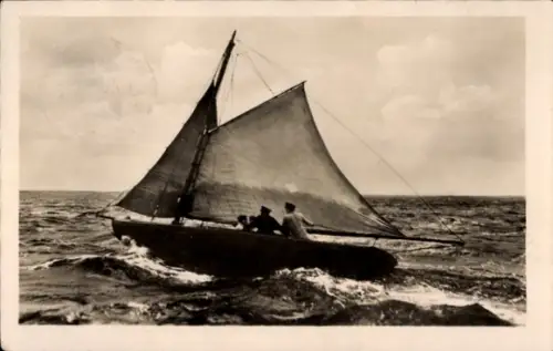 Foto Ak Segelpartie, Segelboot