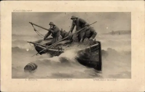 Künstler Ak Seenotrettung, Rettungsboot