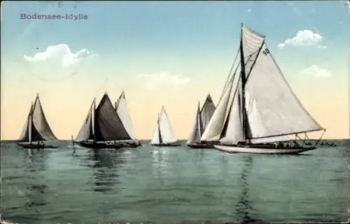 Ak Bodensee-Idylle, Segelboote