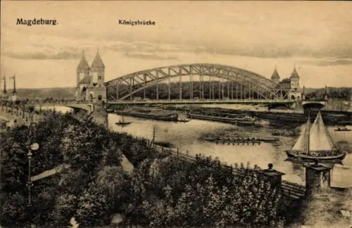 Ak Magdeburg an der Elbe, Königsbrücke