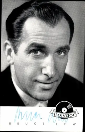 Ak Sänger Bruce Low, Portrait, Polydor Schallplatten, Autogramm
