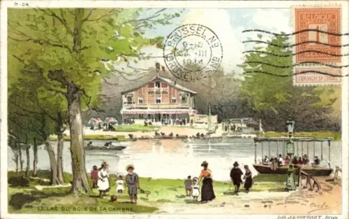 Künstler Litho Carlo, Bruxelles Bruxelles, Lac du bois de la Cambre