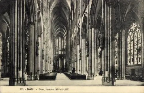 Ak Köln am Rhein, Kölner Dom, Mittelschiff