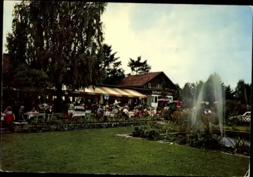 Ak Berlin Spandau Kladow, Horst u. W. Häring Schweizerhaus Gaststätte, Terrasse, Springbrunnen