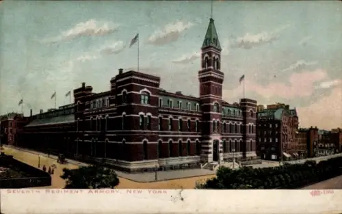 Ak New York City USA, Seventh Regiment Armory,  Flaggen, 