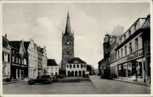Ak Dorsten in Westfalen, Marktplatz, Kirchturm, Geschäfte
