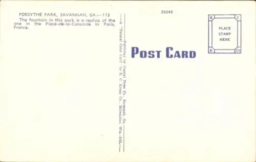 PC Savannah, Georgia, USA, Forsyth Park