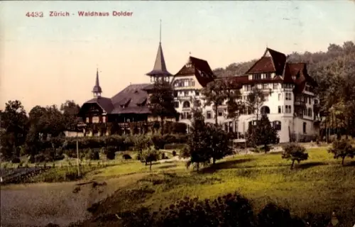 Ak Dolder Zürich Stadt Schweiz, Waldhaus Dolder,  , farbig, Landschaft, Gebäude