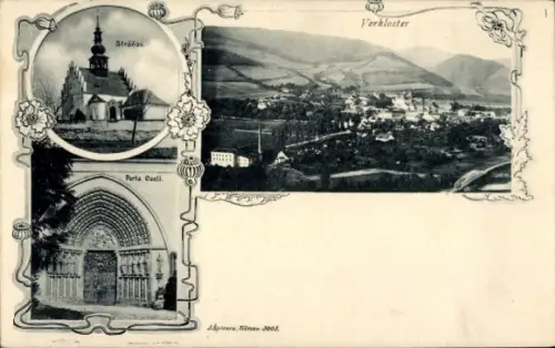 Ak Předklášteří Vorkloster Südmähren, Kloster Porta Coeli, Stranov, Panorama