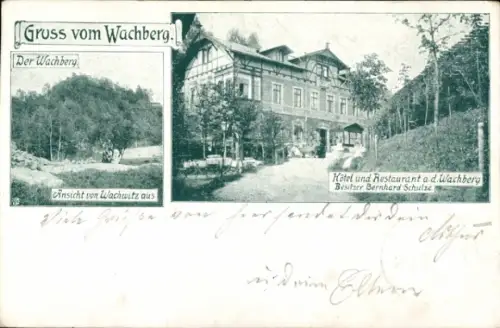Ak Dresden Wachwitz, Wachberg, von Wachwitz aus, Hotel und Restaurant