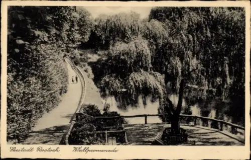 Ak Hansestadt Rostock, Wallpromenade