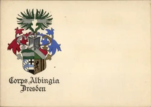 Studentika Ak Corps Albingia Dresden, Wappen einer Studentenverbindung