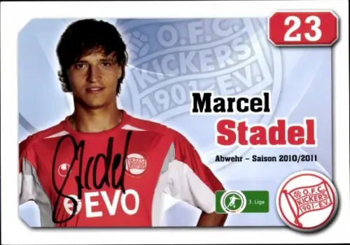 Autogrammkarte Fußballer Marcel Stadel, Kickers Offenbach, Autogramm