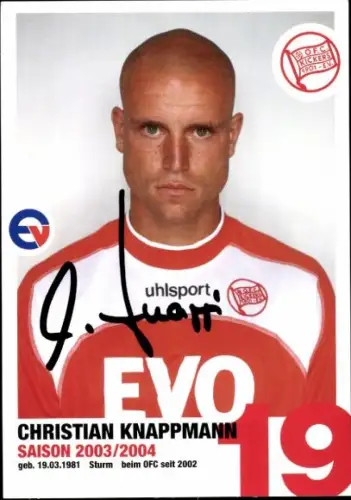 Autogrammkarte Fußballer Christian Knappmann, Kickers Offenbach, Autogramm