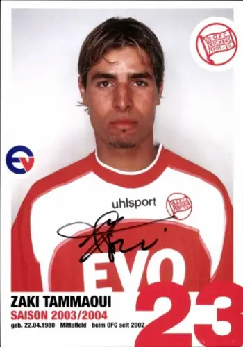 Autogrammkarte Fußballer Zaki Tammaoui, Kickers Offenbach, Autogramm