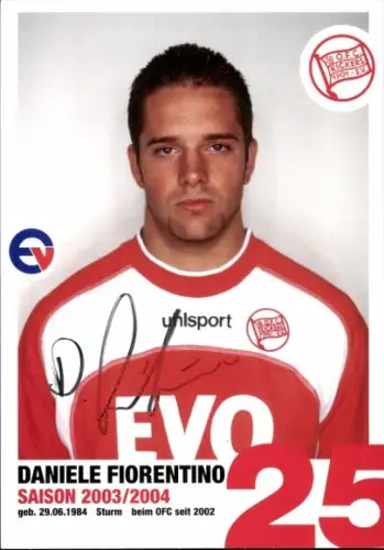 Autogrammkarte Fußballer Daniele Fiorentino, Kickers Offenbach, Autogramm