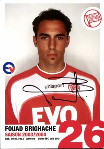 Autogrammkarte Fußballer Fouad Brighache, Kickers Offenbach, Autogramm