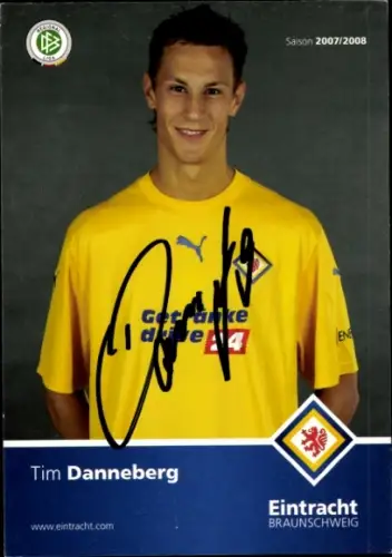 Autogrammkarte Fußballer Tim Danneberg, Eintracht Braunschweig, Autogramm
