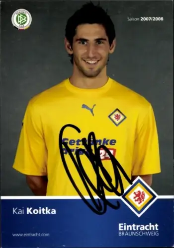Autogrammkarte Fußballer Kai Koitka, Eintracht Braunschweig, Autogramm