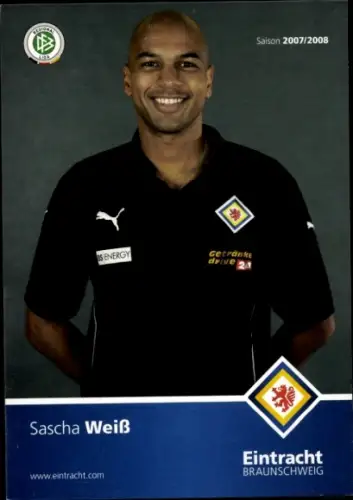 Autogrammkarte Fußballer Sascha Weiß, Eintracht Braunschweig, Autogramm