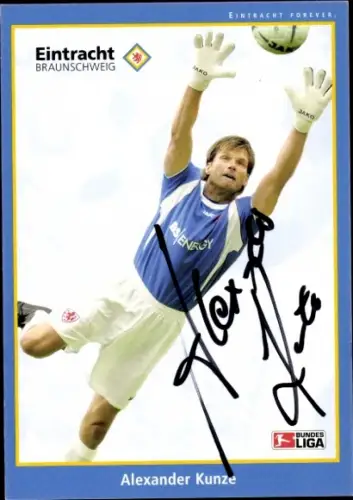 Autogrammkarte Fußballer Alexander Kunze, Eintracht Braunschweig, Autogramm