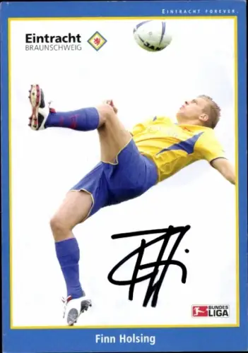 Autogrammkarte Fußballer Finn Holsing, Eintracht Braunschweig, Autogramm