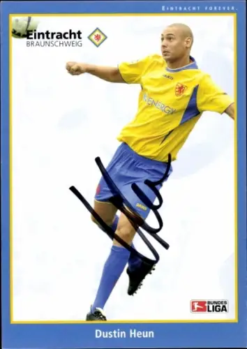 Autogrammkarte Fußballer Dustin Heun, Eintracht Braunschweig, Autogramm