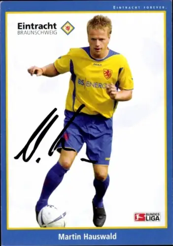 Autogrammkarte Fußballer Martin Hauswald, Eintracht Braunschweig, Autogramm