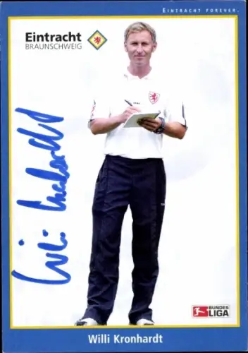 Autogrammkarte Co Trainer Willi Kronhardt, Eintracht Braunschweig, Autogramm