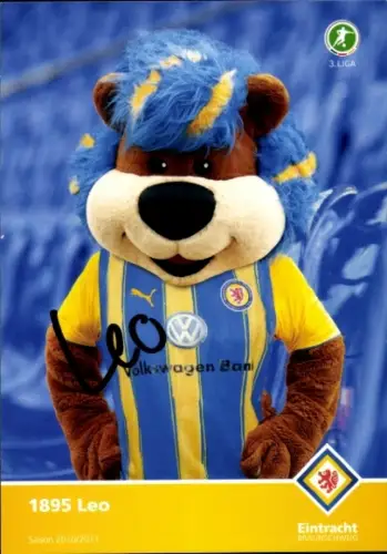 Autogrammkarte Maskottchen Leo, Eintracht Braunschweig, Autogramm