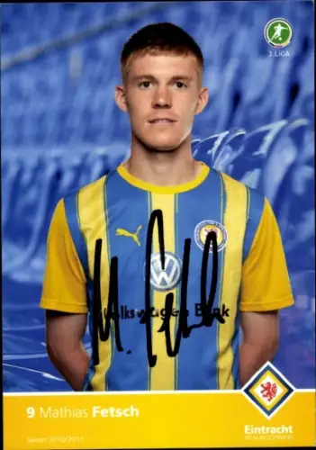 Autogrammkarte Fußballer Mathias Fetsch, Eintracht Braunschweig, Autogramm