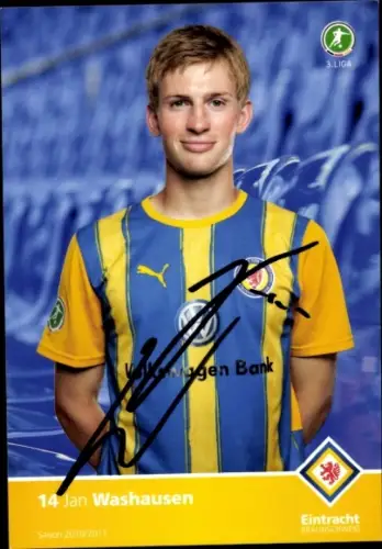 Autogrammkarte Fußballer Jan Washausen, Eintracht Braunschweig, Autogramm