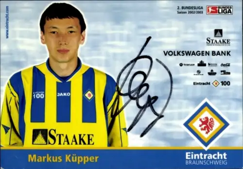 Autogrammkarte Fußballer Markus Küpper, Eintracht Braunschweig, Autogramm