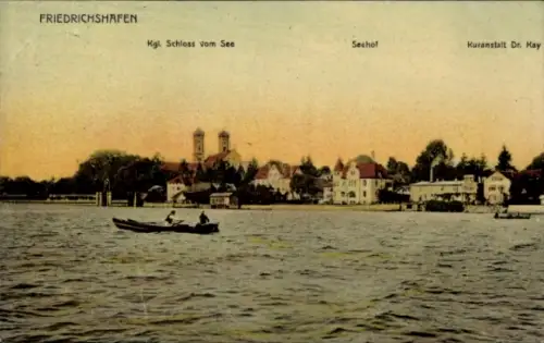 Ak Friedrichshafen am Bodensee, Schloss, Seehof, Kuranstalt Dr. Kay