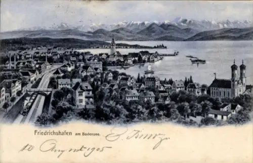 Ak Friedrichshafen am Bodensee, Gesamtansicht