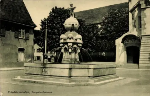 Ak Friedrichshafen am Bodensee, Zeppelin-Brunnen
