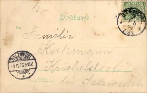 Litho Stendal in der Altmarkt, Rathaus, Roland, St. Marienkirche, Domkirche, Tor, Stadt