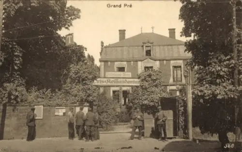 Ak Grandpré Grand Pré Ardennes, Geschäft, Deutsche Soldaten