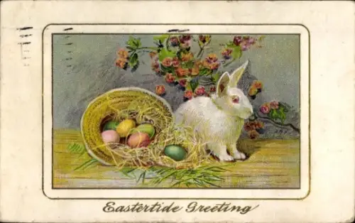 Passepartout Ak Glückwunsch Ostern, Osterhase, Ostereier