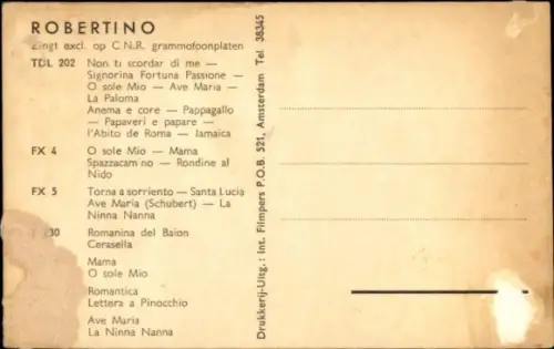 Ak Sänger Robertino, Portrait