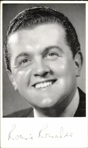 Autogrammkarte Sänger Ronnie Ronalde, Portrait, Autogramm