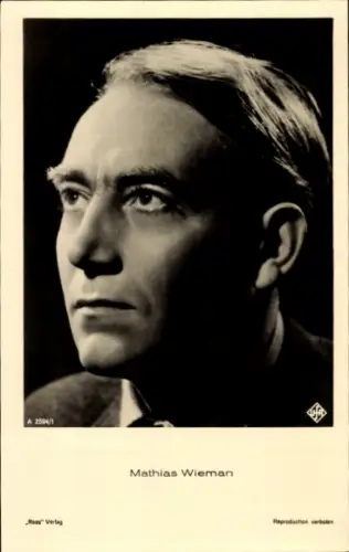 Ak Schauspieler Mathias Wieman, Portrait, Autogramm