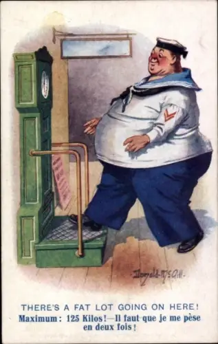 Künstler Ak McGill, Donald, Dicker Matrose, Humor
