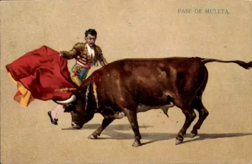 Litho Stierkampf, Muleta-Pass